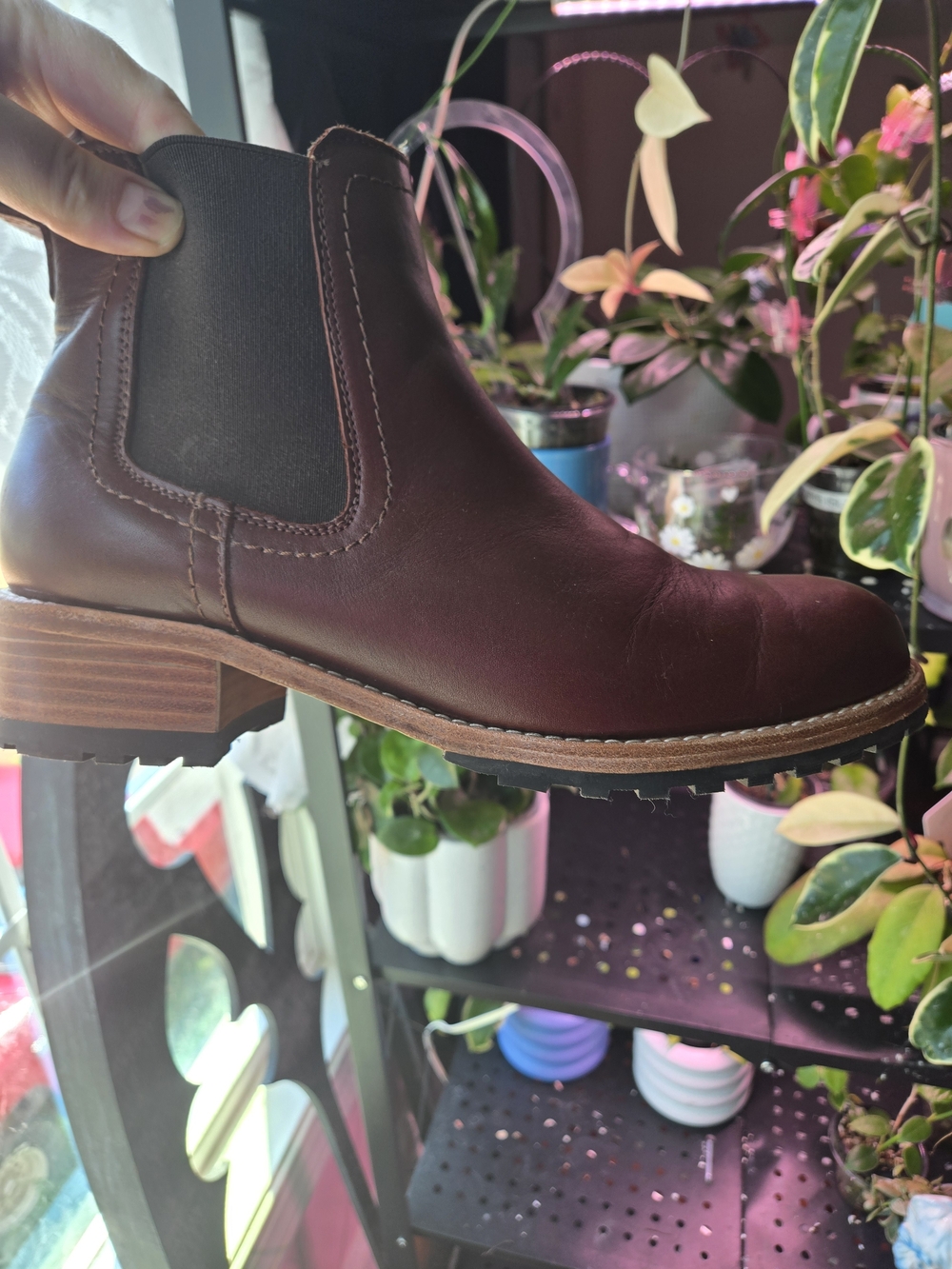 Women's Patina Portland Leather, Chelsea Boots - Burgundy/ Mahogany Leather 9.5 - Picture 4 of 7